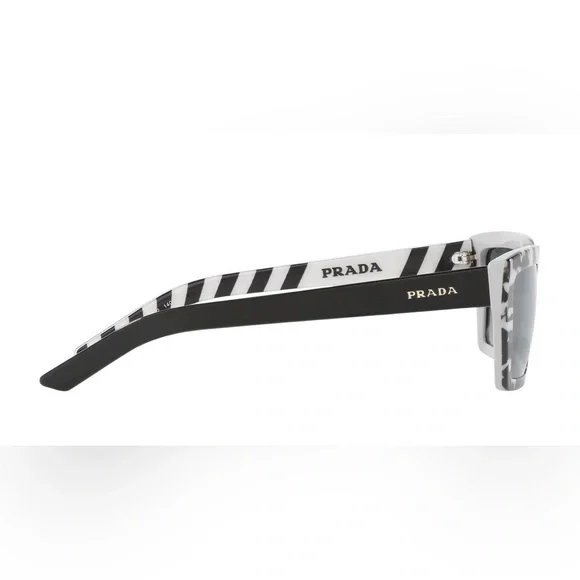 Prada Rectangular PR 04VS Millennial Sunglasses in Black & White display picture 3